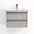 Meuble de salle de bain suspendu gris avec lavabo en céramique 60 x 45 x 40cm