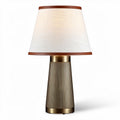 Lampe de table en métal doré avec abat-jour en tissu blanc dimensions 30 x 30 x 45cm